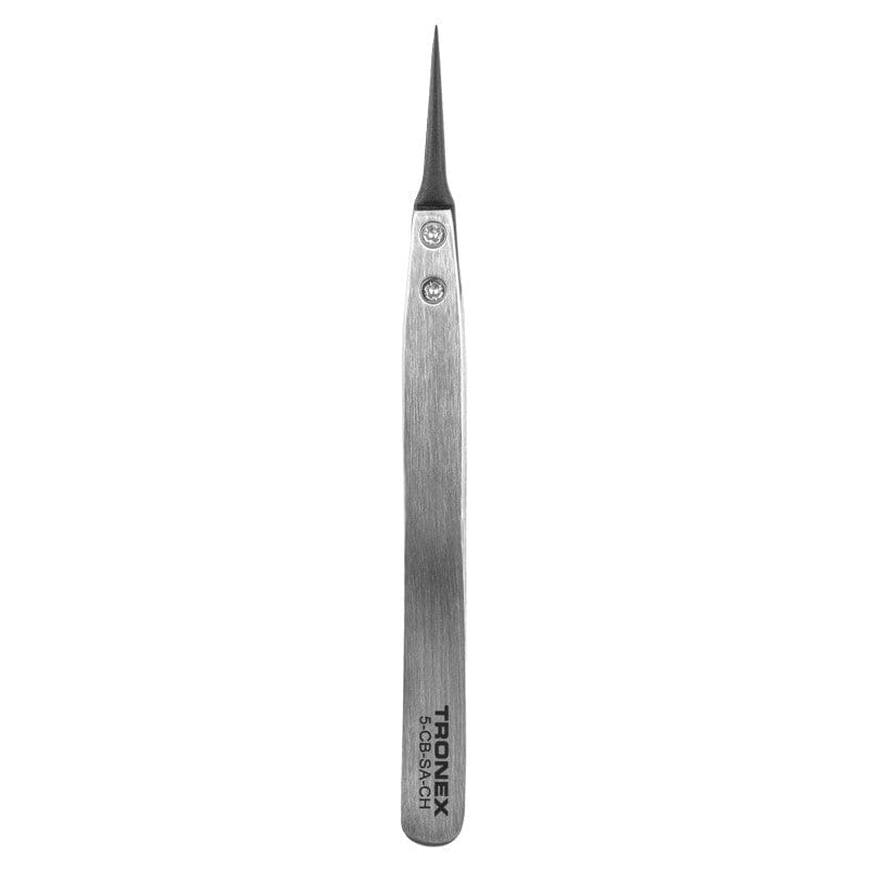 Tronex 5-CB-SA-CH Precision SS Tweezer with Replaceable Carbon Fiber Tips, Style 5