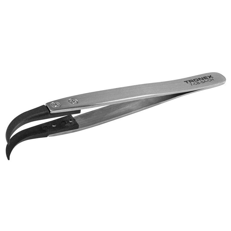 Tronex 7-CB-SA-CH Precision SS Tweezer with Replaceable Carbon Fiber Tips, Style 7