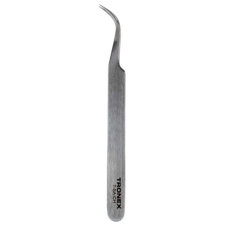 Tronex 7-SA-CH - Precision Stainless Steel Tweezers Curved Tip Very Fine Style 7