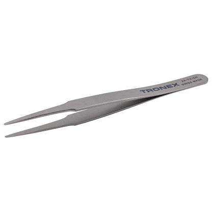 Tronex High Precision Tweezer 2A-TA-CH, Titanium, Straight Fine, Flat Rounded Tip
