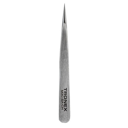 Tronex M3C-SA-CH - Mini Stainless Steel Tweezers Short Slight Taper Tip Very Fine Style 3C