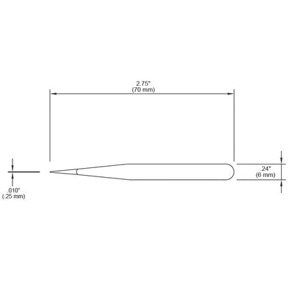 Tronex M3C-SA-CH - Mini Stainless Steel Tweezers Short Slight Taper Tip Very Fine Style 3C