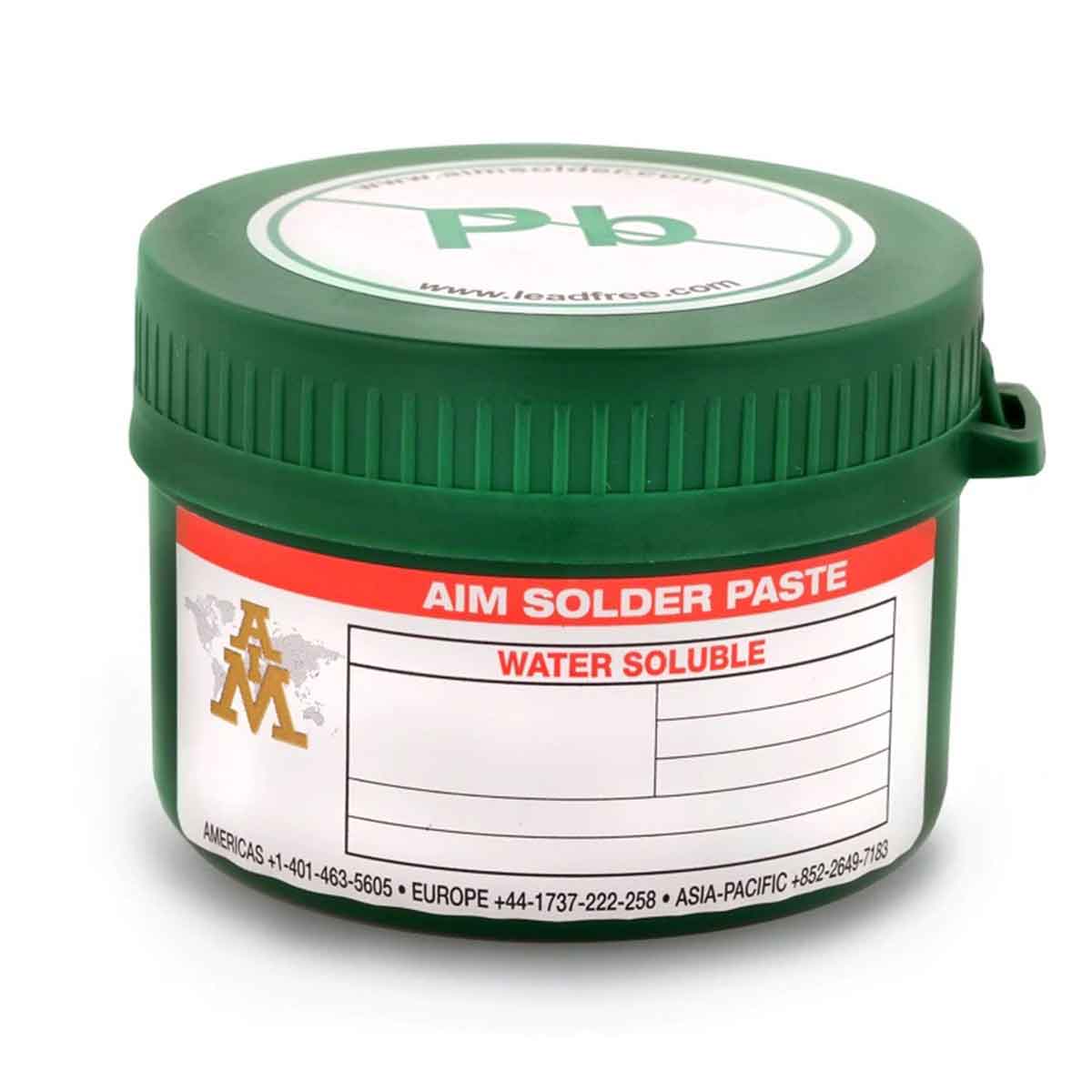 AIM Lead Free Water Soluble Solder Paste WS488-SAC305-88.5-T3, 250 Gram Jar