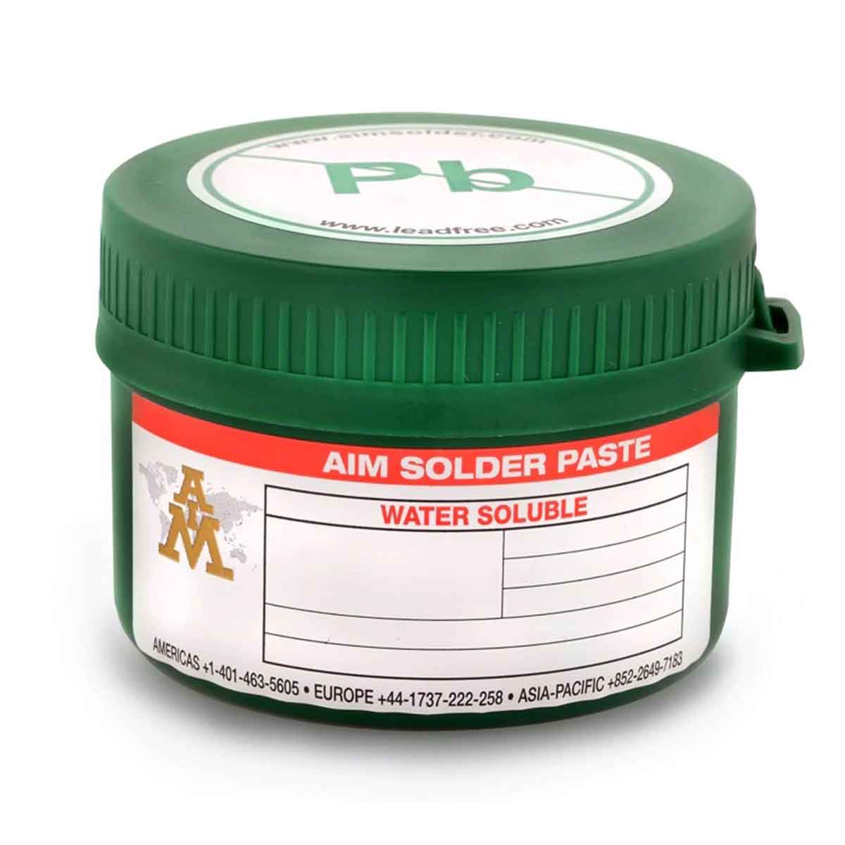 AIM Lead Free Water Soluble Solder Paste WS488-SAC305-88.5-T4, 250 Gram Jar