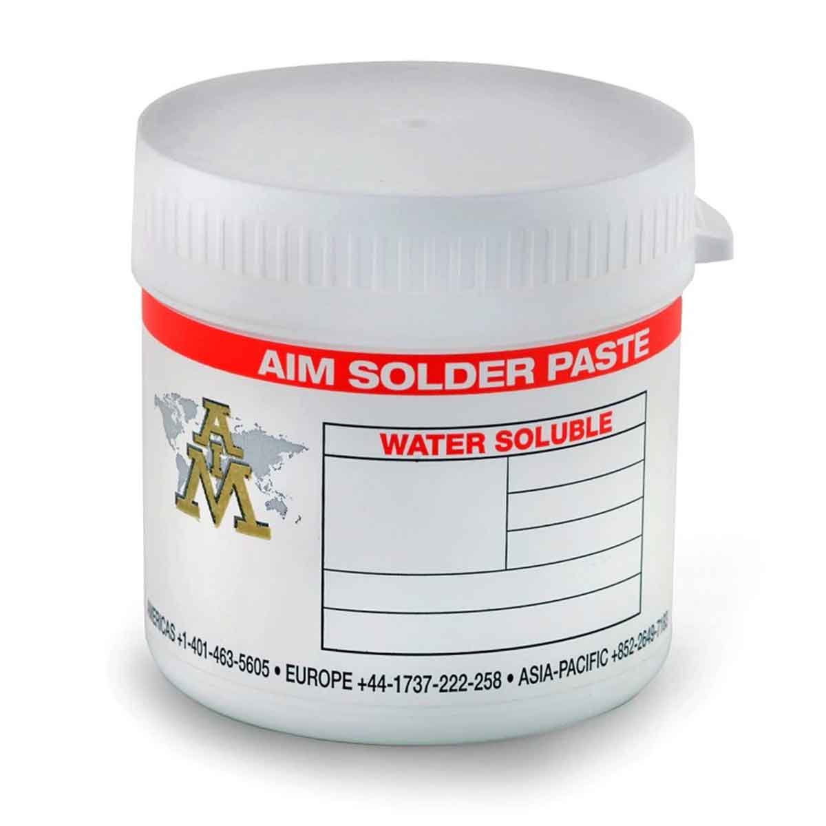 AIM Water Soluble Solder Paste WS488-SN63/PB37, 500 Gram Jar