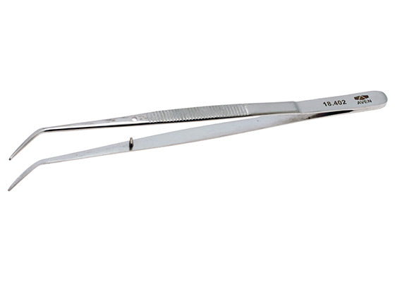 College Forceps with Alignment Pin, Curved Serrated Tips 6"