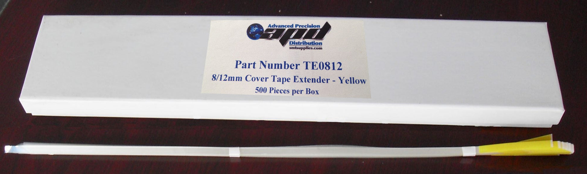 Cover Tape Extenders, 8/12mm, Yellow, 500 per box