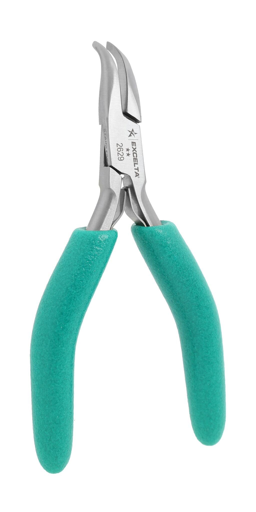 Excelta Pliers 2629 Small Bent Nose, Smooth Jaws, Standard Cushioned Grip