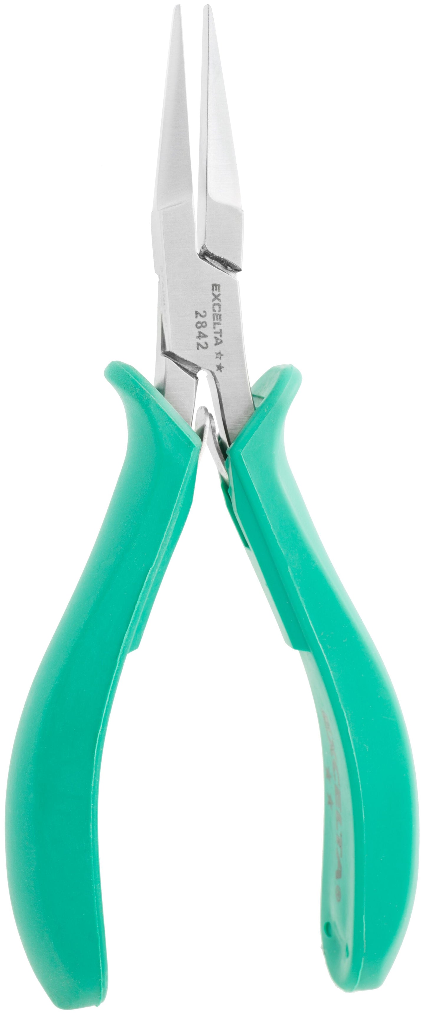 Excelta Pliers 2842 Medium Flat Nose, Smooth Jaws, Molded Grip