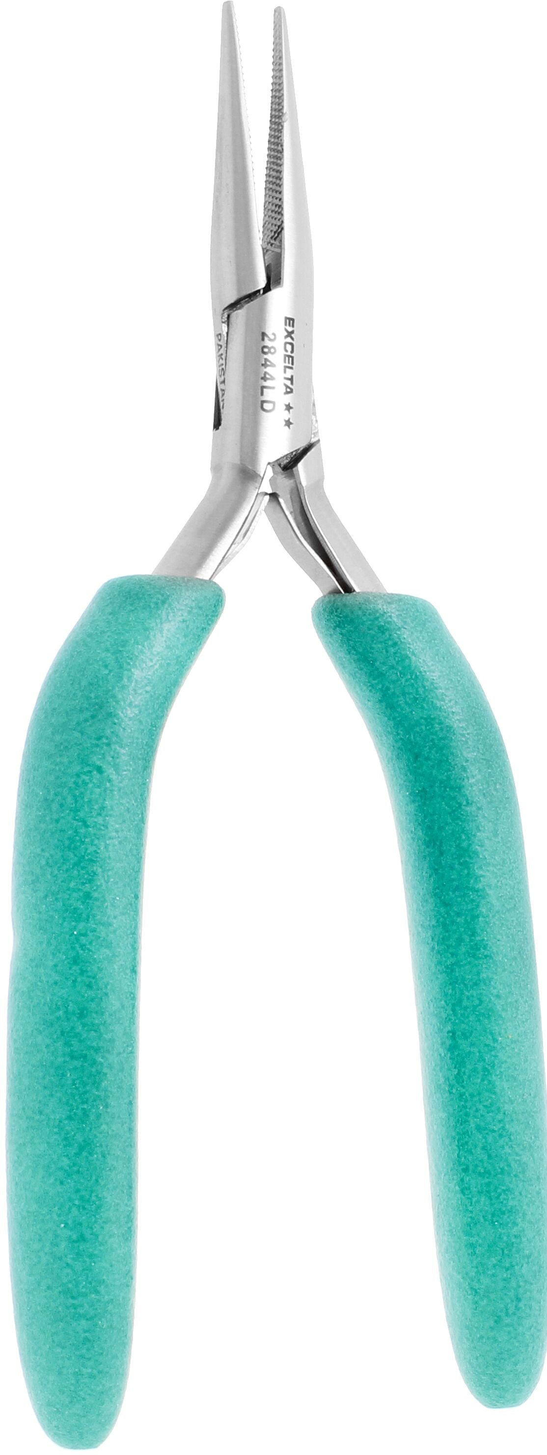 Excelta Pliers 2844LD Medium Chain Nose, Serrated Jaws, Long Cushioned Grip