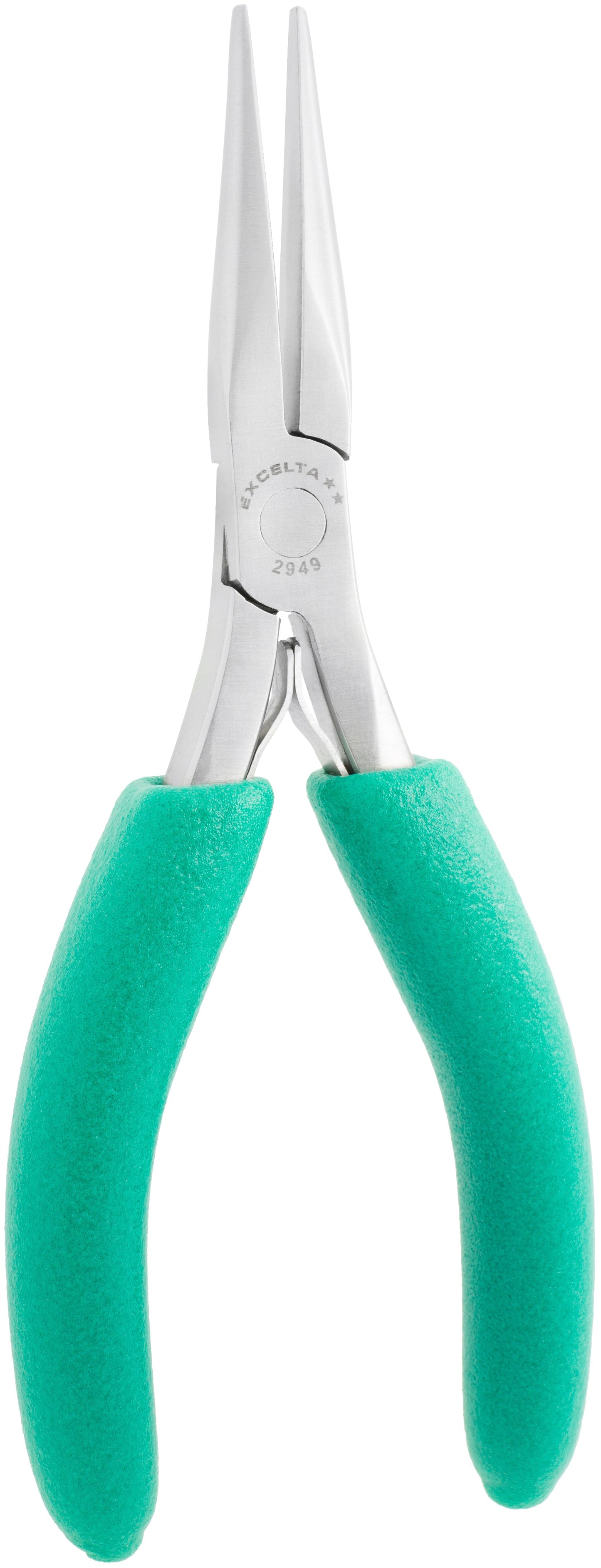 Excelta Pliers 2949 Large Chain Nose, Smooth Jaws, Standard Cushioned Grip