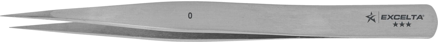 Excelta Tweezers 0 Fine Points, Straight, Carbon Steel 4.75"