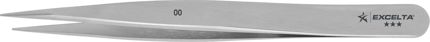 Excelta Tweezers 00 Straight Strong Points, Carbon Steel 4.5"