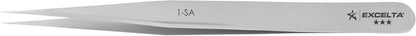 Excelta Tweezers 1-SA Straight Very Fine Point, Anti-Mag, Neverust Steel 4.5"