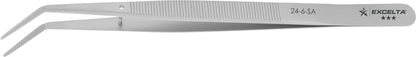 Excelta Tweezers 24-6-SA Angled 45° Medium Points, Guide Pin, Anti-Mag Neverust Steel 6"