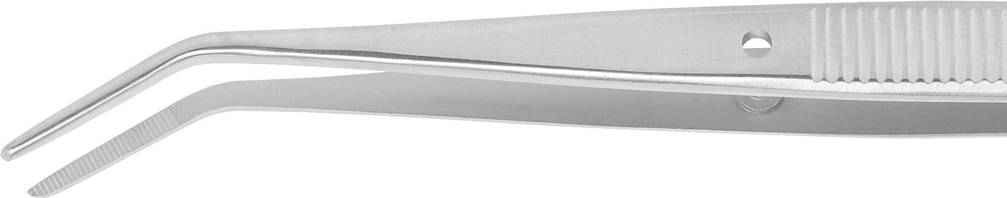 Excelta Tweezers 24-SA-SE 45° Angled Serrated Points, Medium, Anti-Mag, Pin, Stainless Steel 6"