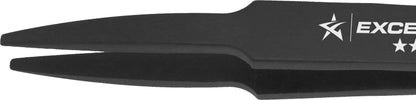 Excelta Tweezers 2A-ESD Straight Tapered Round Flat Points, Plastic 4.625"