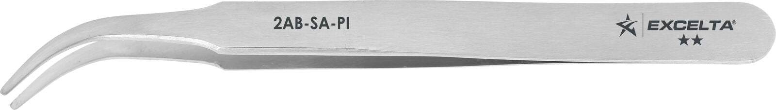 Excelta Tweezers 2A Straight Flat Round Tapered Points, Carbon Steel 4.75"