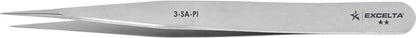 Excelta Tweezers 3-SA-PI Straight Very Fine Points, Ant-Mag, Stainless Steel 4.75"