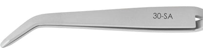 Excelta Tweezers 30-SA 45° Angled Strong Blunt Points, Anti-Mag, Neverust Steel 6"