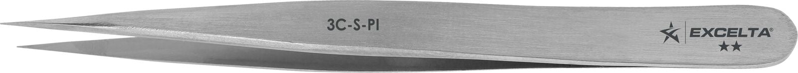 Excelta Tweezers 3C-S-PI Straight Very Fine Points, Stainless Steel 4.25"