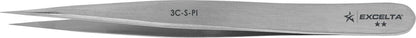 Excelta Tweezers 3C-S-PI Straight Very Fine Points, Stainless Steel 4.25"