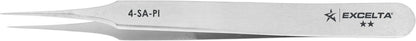 Excelta Tweezers 4-SA-PI Straight Tapered, Very Fine Points, Anti-Mag, Stainless Steel 4.25"