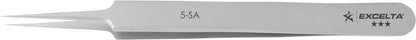 Excelta Tweezers 5-SA Straight Tapered, Very Fine Points,Anti-Mag, Neverust Stainless Steel 4.25"