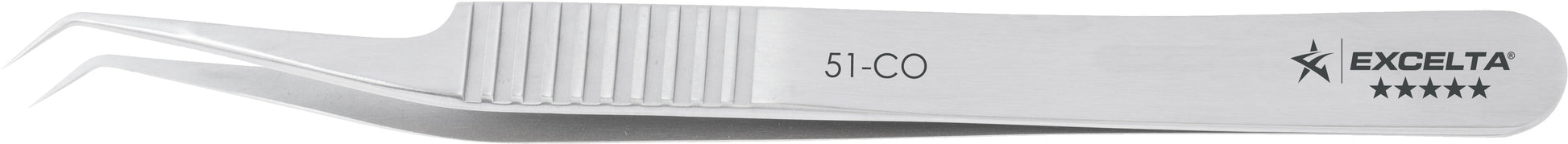 Excelta Tweezers 51-CO Cobaltima® 45° Bent Tips, Micro Fine Points 4.5"