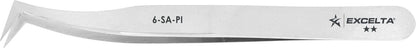 Excelta Tweezers 6-SA-PI 70* Angled Tapered, Flat Sharp Points, Anti-Mag, Stainless Steel 4.5"