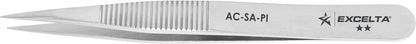 Excelta Tweezers AC-SA-PI Strong Medium Points, Anti-Mag, Stainless Steel, Steel 4.25"