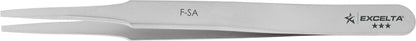 Excelta Tweezers F-SA Straight Flat Square Tapered Points, Anti-Mag, Neverust Steel 4.75"