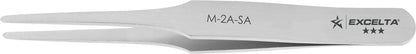 Excelta Tweezers M-2A-SA Straight Tapered, Round Points, Mini, Anti-Mag, Neverust Steel 2.75"