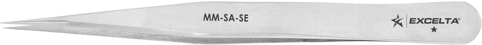 Excelta Tweezers MM-SA-SE Straight Medium Points, Anti-Mag, Stainless Steel 4.75"