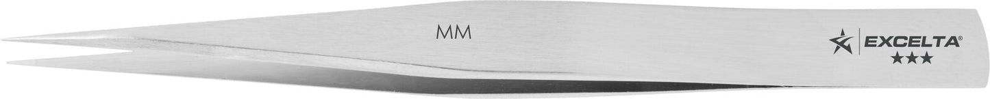 Excelta Tweezers MM Straight Meduim Point, Carbon/Nickel Plated Steel 4.75"