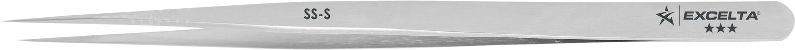 Excelta Tweezers SS-S Straight Long Very Fine Points, Stainless Steel 5.5"