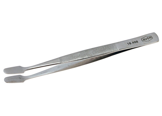 General Purpose Tweezers, Offset Spade Tips, Smooth 4-1/8"