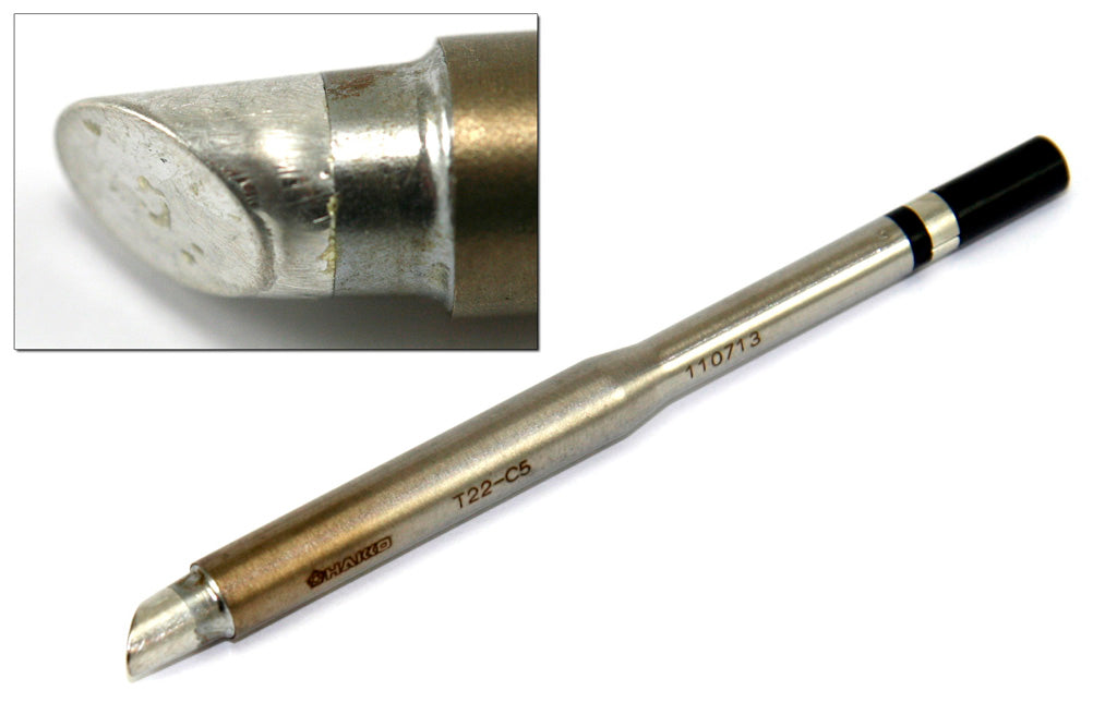 Hakko T22-C5 Tip, Bevel, 5mm/45° X 10mm, Hd, FM-2030/FM-2031