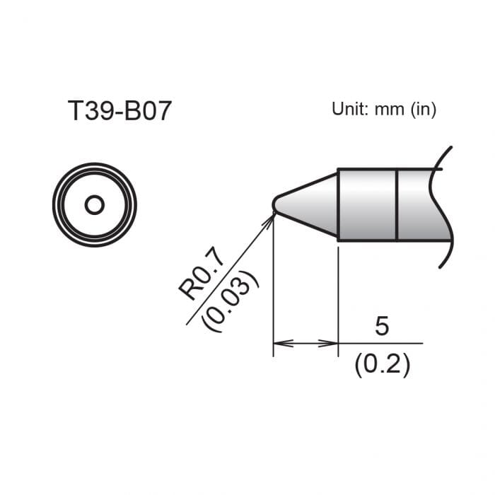 Hakko T39-B07 Conical Soldering Tip