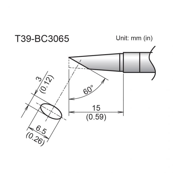 Hakko T39-BC3065 Bevel Soldering Tip