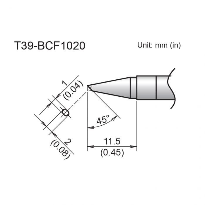 Hakko T39-BCF1020 Bevel Soldering Tip