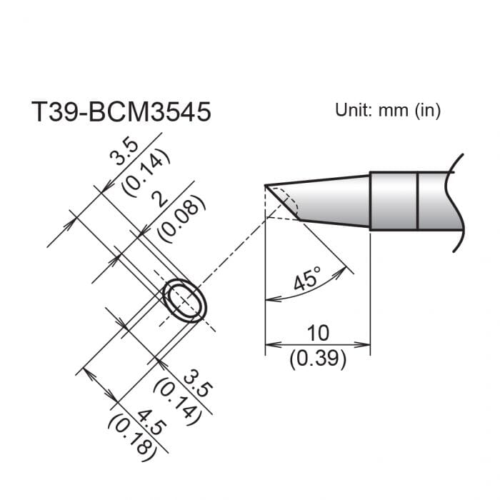Hakko T39-BCM3545 Bevel Soldering Tip
