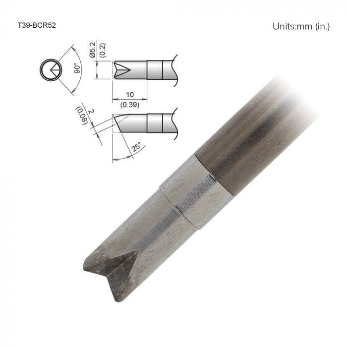 Hakko T39-BCR52 Bevel V-Groove Soldering Tip