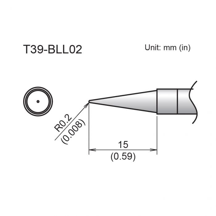 Hakko T39-BLL02 Conical Soldering Tip