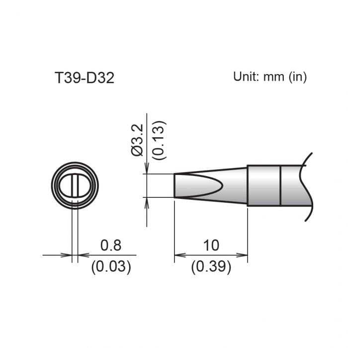 Hakko T39-D32 Chisel Soldering Tip