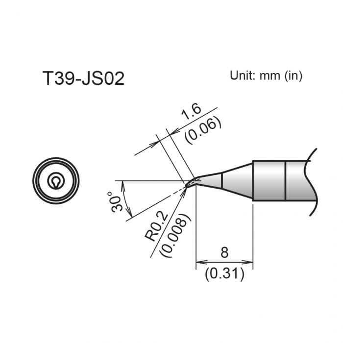 Hakko T39-JS02 Bent Soldering Tip