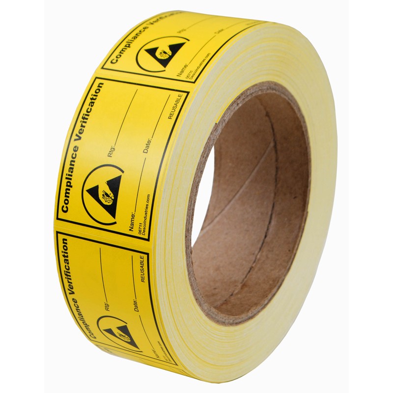 Label, Compliance Verification 1.5" x 2", Reusable, 1,000/Roll