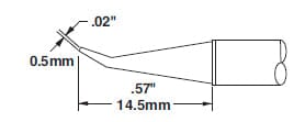 Metcal CVC-5CN0005R Soldering Cartridge, Conical Reach 0.5mm x 15mm Long Groove, 30°, 500 Series