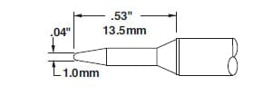 Metcal CVC-5CN0010A Soldering Cartridge, Conical, 1mm x 13mm Long Groove, 500 Series