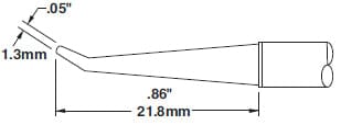 Metcal CVC-5CN0013R Soldering Cartridge, Conical Reach 1.3mm x 22mm Long Groove, 30°, 500 Series